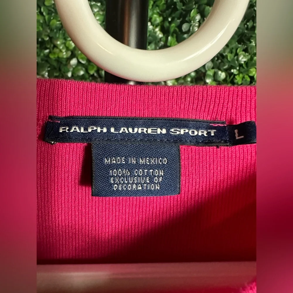 Ralph Lauren Girl’s Large Cotton Sport Long Sleeve Pink Shirt